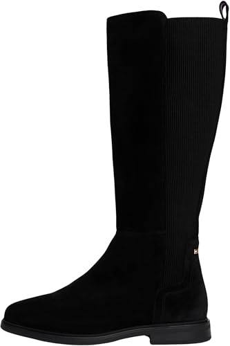 Tommy Hilfiger Donna Stivali Flag Long in Pelle Scamosciata