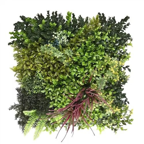 Artificial Plant Flower Living Wall Panels Realistic Indoor/Outdoor Garden 50CM X 50CM Home, Office, Cafe, Shop, Salon, Wedding (Purple Strand)