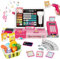 SliBoeyX Spielzeug-Kassen-Set für Kinder, mit echter Rechner-Funktion, Kaufladen-Rollenspiel mit Musik, Scanner, Spielgeld, Lebensmitteln, Vorschul-Lernspielzeug Geschenk (pink)