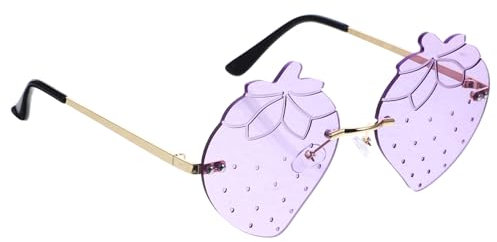 TOVINANNA 1 Paire Lunettes De Soleil De Paille En Forme De Lunettes De Soleil De Fête Sur La Plage Lunettes Vintage Sans Monture Accessoires Photo Lavender Boîte D'ordinateur