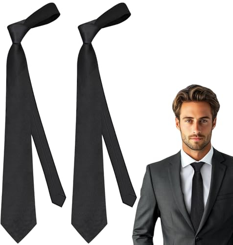 KEYRI 2 PCS Krawatte 6cm Klassisch Skinny Krawatten Solide Farbe Schlank Krawatte für Männer Langlebig & Mode Krawatten für Hochzeit, Business, Party, Arbeit und Formelle Anlässe