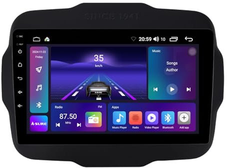 ACAVICA Autoradio per Jeep Renegade 2014-2019 2+64 GB - Wireless Carplay Android Auto DSP - Radio Android 14 da 9 pollici con WiFi e Bluetooth (Autoradio per Jeep Renegade 2014-2019)