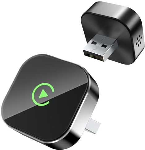 Adaptador inalámbrico CarPlay para Apple, actualización de cableado a inalámbrico, USB-C/Tipo-C, Plug&Play, conexión Estable sin demoras, CarPlay para iPhone, con aplicación Web y actualizaciones OTA