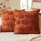 MIULEE 2er Set Kissenbezug Herbst Dekokissen Kissenhülle Sofakissen Wolle Kürbis Couchkissen Kuschelkissen für Halloween Thanksgiving Karamell 45x45CM
