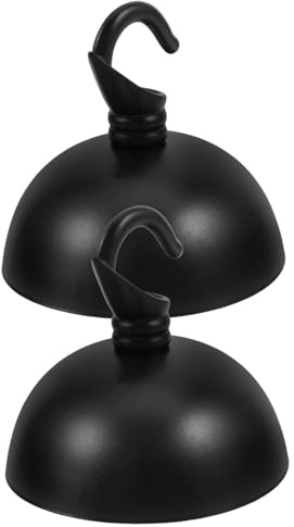 VILLCASE 2 Stück Deckenleuchten Baldachin Metall Rund Halbrund mit Aufhängehaken für Pendelleuchte Kronleuchter Lampen Zubehör Schwarz