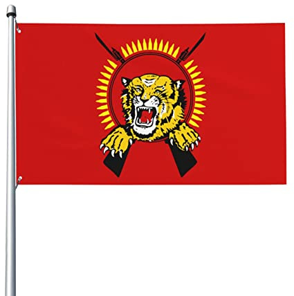 Yard Flaggen Tamil Eelam Außenbanner Weatherproof Garten Fahnen Langlebig Hanging Flag Für Haus Veranda Karneval 90X150 CM