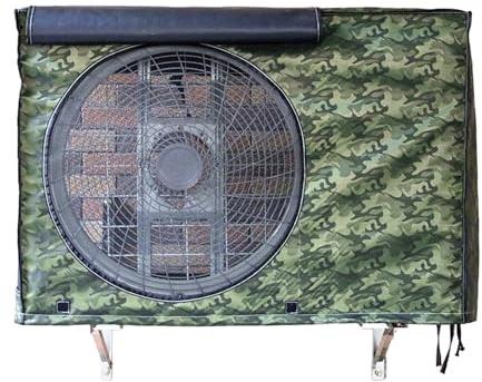 Housse Pompe a Chaleur Piscine Oxford 900D pour L'extérieur, Cache Climatiseur Exterieur Camouflage, Ignifuges, Protection Solaire, Imperméables, anti Poussière(Green,100x80x43cm)