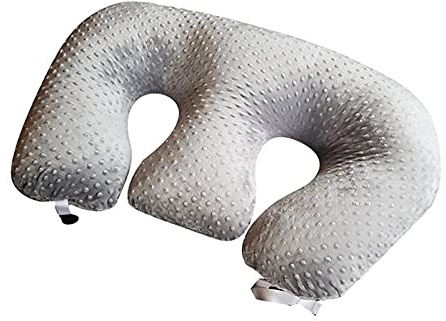 Stillkissen, Stillkissen, Stillkissen, multifunktionales Stillkissen für Zwillinge, Stillkissen für Schwangere, maschinenwaschbar, Baumwollstoff, Doppelstützkissen, Grau