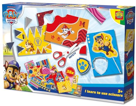 SES Creative - Paw Patrol - Ich lerne schneiden - Bastelset für Kinder - Paw Patrol Spielzeug - 36 Ausschneidebögen - Mit Sichere Schere für Kinder - Ab 3 jahre