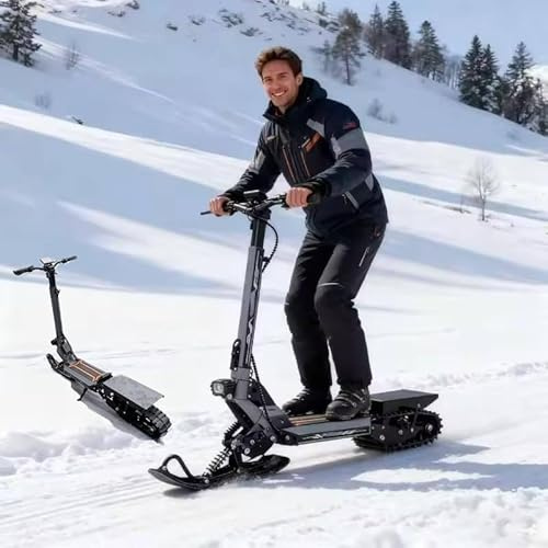 YhsPkAh Electric Snowmobile with Horn + Headlight, 48v 20ah Scooter Electric for Adults(30km Range), Front-Mounted Sled Design, Load Capacity of 120kg, for Snow and Road Use