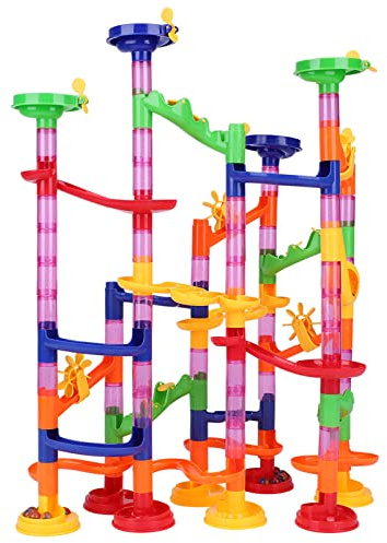 HWGING Marmor-Rennblöcke 32 × 23 × 8, DIY-Marmor-Rennen, Labyrinth, Gleisblöcke, Lernspielzeug für