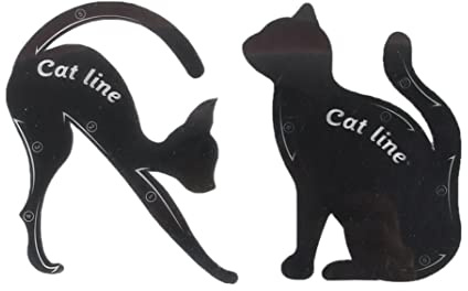 2 Stück Katzen-Eyeliner-Schablone, Premium-PVC-Material, rauchige Augen, Make-up-Applikatoren, Katzen-förmige Eyeliner-Anleitung, Schablonen-Werkzeug für Make-up-Anfänger