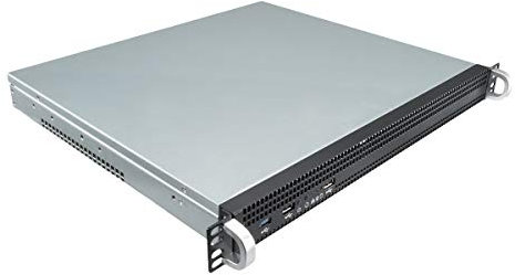 UNYKAch Caja Rack UK1029 Formato 1U 19” ATX con Fondo de 430 mm, 2 Bahías de 3,5” o 2.5”, Filtro Anti Polvo Frontal, 2 Puertos USB 2.0, 1 Puerto USB 3.0 y Tres Ventiladores Doble Bola 40 mm