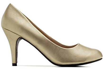 Andrés Machado - Elegante Damenschuhe aus Kunstleder mit 9,5 cm Absatz - AM422 - Damenschuhe - kleine Passform - Kunstleder in Gold - Größe EU 33