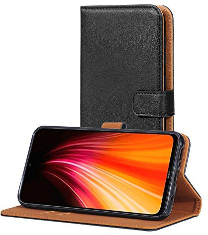 AICEK Funda Compatible Xiaomi Redmi Note 8, Cuero PU Funda para Xiaomi Redmi Note 8 Libro Carcasa Case Cierre Magnético Ranuras para Tarjetas Negro (6,3 Pulgadas)