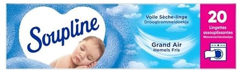 SOUPLINE - 20 Lingettes Seche Linge Grand Air - Lot De 4