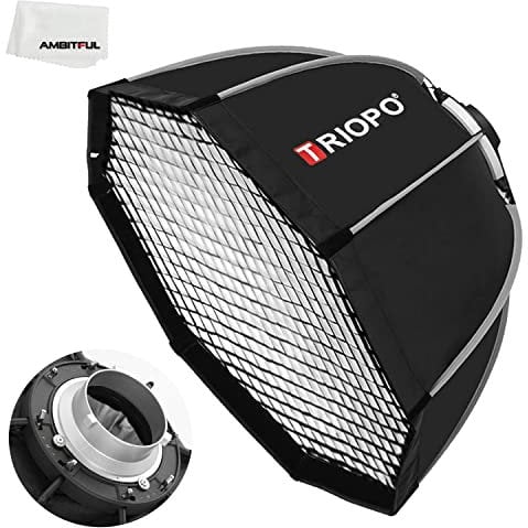 Triopo 55 cm Fototafel Bowens Mount Octagon Umbrella Softbox Quick Installation Softbox + Honeycomb Grid für Studio Strobe Outdoor Fotografy