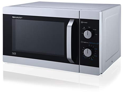 SHARP YC-MS31U-S 23 Litre 900W Manual control Microwave, 5 power levels, defrost function, LED cavity light - Silver
