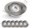 EMOS LED Einbaustrahler 230V, 5W / 450lm, 50° schwenkbar, Deckenspots neutralweiß 4000k | Einbaustrahler Led Spot flach 68mm Lochmaß | Set mit 6 Stück LED Spots 230V, Einbauleuchten rund (silber)