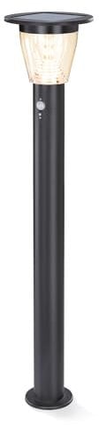 Esotec Solarleuchte für außen Pesaro 95 | PIR Bewegungsmelder LED-Standleuchte Gartenleuchte Außenleuchte Gartenbeleuchtung Gartendeko | METALL Akku IP44 wetterfest schwarz H=55,5cm 102741