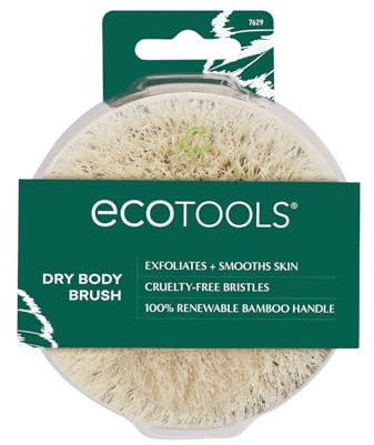 EcoTools Trockene Körperbürste, für die Hautpflege nach dem Duschen und Baden, entfernt Schmutz und fördert die Durchblutung, 1 Stück