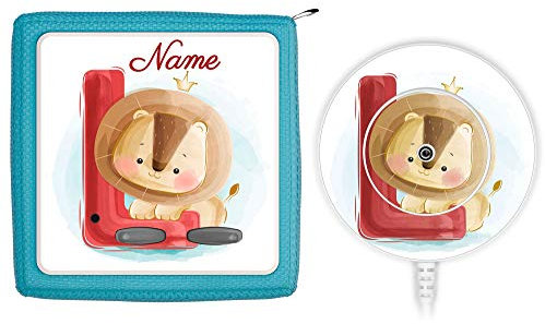 TheSmartGuard® Schutzfolie passend für die Toniebox und Ladestation mit Namen personalisiert | Baby Löwe mit Buchstabe L