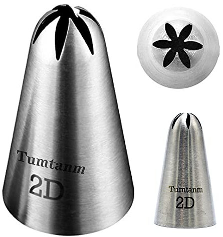 Tumtanm Ugello 2D per tubazioni a forma di fiore a goccia, grande punta per tubazioni in acciaio inox senza cuciture #2D