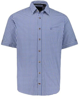 JP 1880 Herren große Größen Übergrößen Menswear L-8XL Hemd, Tracht, Halbarm, Kent Kragen, Modern Fit türkis 5XL 723283750-5XL