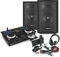 VONYX Complete DJ Setup with 8 Passive Speakers, Twin CD Mixer Amplifier, Bluetooth Connectivity, DJ Headphones & Microphone – Ideal Beginner PA Package