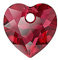 2 stk SWAROVSKI CRYSTALS pendant Heart Cut 6432 crystal stone with hole, 10.5 x 10.5 mm Scarlet Red (Swarovski-Kristalle Anhänger Herzschnitt 6432 Kristallstein mit Loch rot)