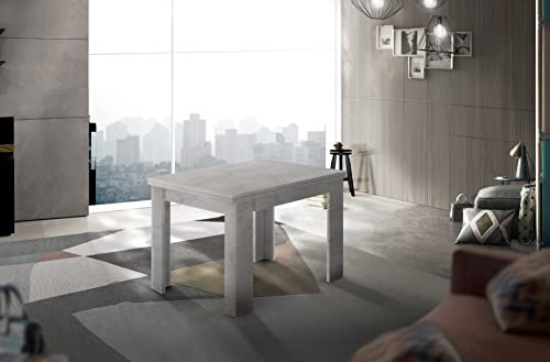 web-furniture Jesi Küchentisch, 90 cm, ausziehbar, Melamin, Bronx-Beton, extra groß, 49 Einheiten