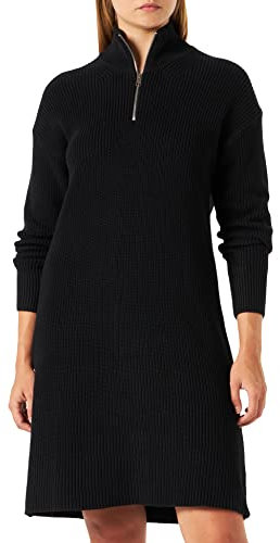 JACK & JONES Damen Jxsandra Twist Half Zip Dress Knit Sn Kleid, Schwarz, S EU