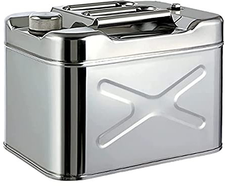 Bidón de gasolina de Metálico Recipientes gasoli Tanque de combustible y aceite de Gas 20L 304 de acero inoxidable, contenedor de repuesto for coche de gasolina Gokart, tanques de gasolina, recipiente