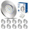 HiBay Einbaustrahler LED Flach 7W LED Spot Badezimmer IP44 Deckenspots Rund Matt Nickel 4500K Neutralweiß Einbauleuchten 850lm 10er Set