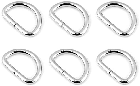SolaDirect 6 Pcs Buckles Set for 25 mm / 1 Webbing Strap, 6 x D Rings, Metal, Silver, Bag Making, Accessories, Straps, DIY, Crafts