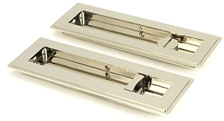 From The Anvil Polished Nickel 175mm Art Deco Rectangular Pull -Privacy Set