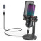 zealsound Microfono USB Gaming, RGB Microfono a Condensatore per PC, per PS 4&5, Smartphone, con adattatore tipo C, filtro pop, per Podcasting, Streaming, Registrazione, Intero Metallo