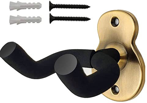 Amfrpar Support Guitare Mural en Métal Crochet Guitare Murale Porte Accroche Guitare Mural avec éponge de Protection Antidérapant Support Guitare pour Guitare Acoustique Guitare électrique Ukulélé