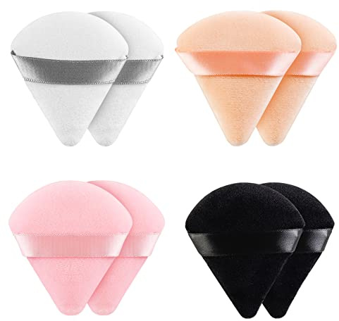 8 Pieces Triangle Powder Puff Face Soft Triangle Makeup Puff Velour Cosmetic Foundation Blender Sponge Beauty Makeup Tools