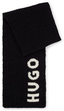 HUGO Damen Slogues_scarf SCARF, Black1, ONESIZEZE EU