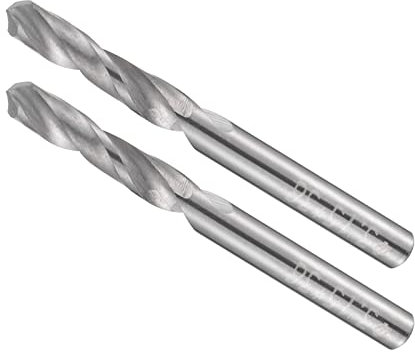 CoCud Solid Carbide Drill Bits, 2.65mm Diameter, K35 Tungsten Carbide Precision Short Length Twist Drill Bits - (Applications: for Stainless Steel Alloy Metal), 2-Pieces