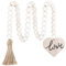 Meplait Wooden Bead Garland with Tassel, Decorative Beads Home Decor Farmhouse Tassel Garland Boho Decor for Tiered Tray（38in）