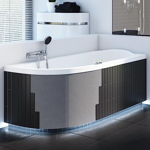ECOLAM® Verkleidung Styropor Schürze 240 x 58 cm Eckbadewanne Badewanne universell 1.040 mit Vertiefung unten für Beleuchtung bzw. Füße