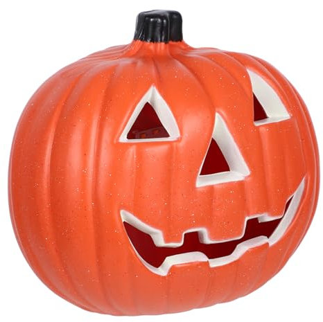DOITOOL Halloween-Kürbislaterne Jack-O-Laternen Leuchtende Kürbisfigur Halloween-Kürbis-Dekorationen Partygeschenk Für Spukhaus-Urlaubsparty Halloween-Heimdekoration, orange, 14X19CM