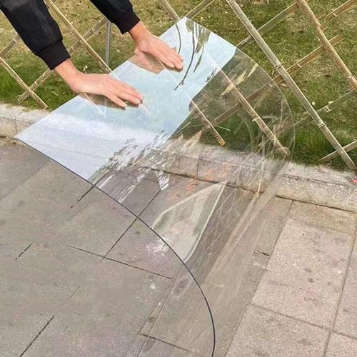 Paneles de Techo de Placas de Policarbonato Transparente Lámina de Acrílico,Hoja de Plástico Impermeable,Protección UV,para Invernaderos,Jardín Toldos,Cocheras,Fácil de Cortar (0.8x2m)