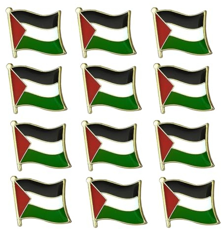 4/6/12PCS Palestine Flag Pin Badge, Palestine Palestinian Flag Pin Badge Lapel - Palestine National Enamel Badge Armband (12PCS)