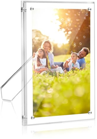 lalago Acryl Magnetischer Bilderrahmen 20 × 25 cm Fotorahmen | 10 inch Rahmenloser Doppelseitig Fotorahmen für Foto