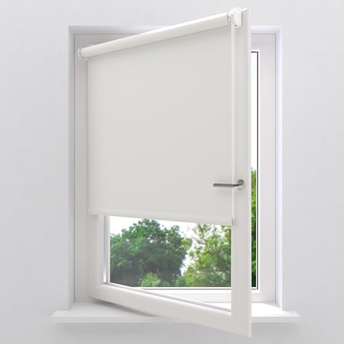 Radeco® Verdunklungsrollo ohne Bohren klemmfix 120 x 150 cm (BxH) hellgrau, Fenster rollos für innen, Rollo ohne Bohren, klemmrollo, fensterrollo, verdunkelungsrollo, rollos für Fenster ohne Bohren