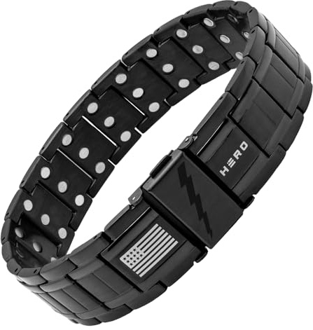 Hero Company Titanium Magnetic Bracelet - Abrams Thunderbolt Tank Magnetic Therapy Bracelet with Link Removal Tool