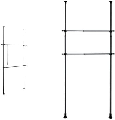WENKO Teleskop-System Herkules Basic Schwarz matt & Kleiderstange Herkules 2er Set